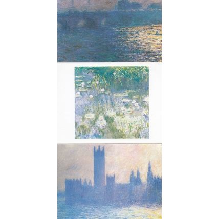 Monet Waterloo Bridge WW1 Water Lilies Houses Of Parliament 3x Postcard s
