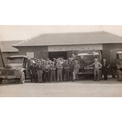 Fire Station Military WW1 Photo Plain Back Postcard