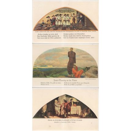 Leipzig German Theatre Goethe Im Oeferfichen Landhaufe 3x Postcard s