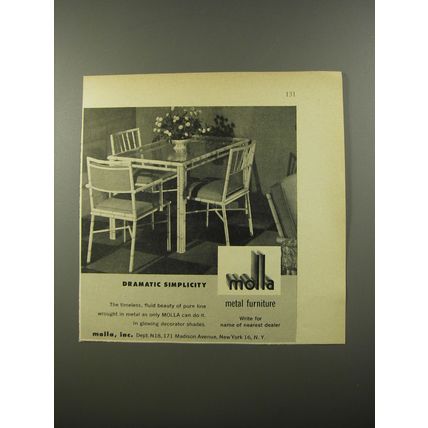 1954 Molla Metal Furniture Advertisement - Dramatic Simplicity