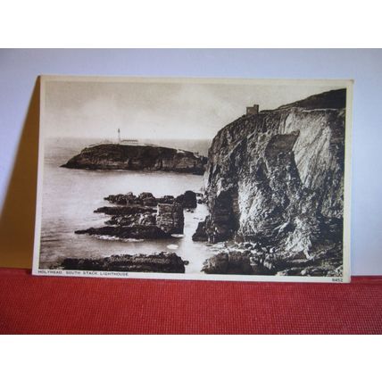 LIGHTHOUSE, SOUTH STACK, HOLYHEAD ANGLESEY Wales. unused postcard 1940s =