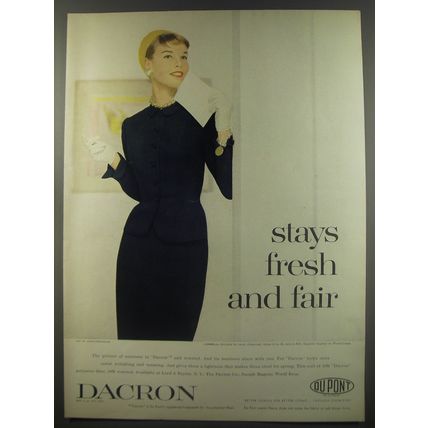 1956 Du Pont Dacron Ad - Stays fresh and fair