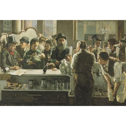 Henshall Behind The Bar Victorian London Pub Painting Postcard
