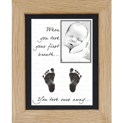 Personalised New Baby Keepsake Gift Boy Girl Hand Prints Footprints Kit Photo A4