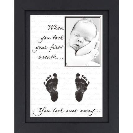 Personalised New Baby Keepsake Gift Boy Girl Hand Prints Footprints Kit Photo A4