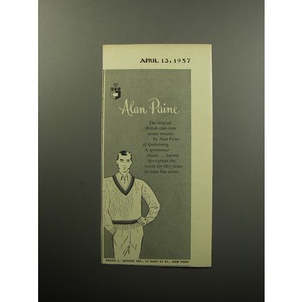 1957 Alan Paine Tennis Sweater Advertisement