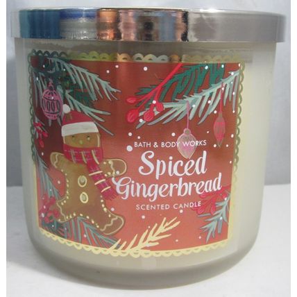 Bath & Body Works 3 wick 14.5 oz Candle vanilla nutmeg Spiced Gingerbread