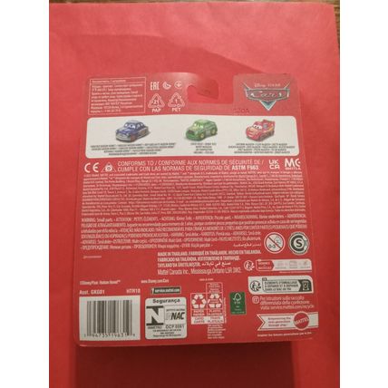 DISNEY PIXAR CARS MINI RACERS 3 PACK MCQUEEN CHICK HUDSON HORNET