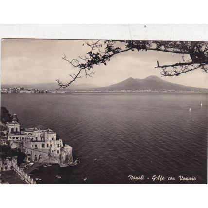 Napoli Golfo con Vesuvio Italy Real Photo Postcard posted 1949 VGC