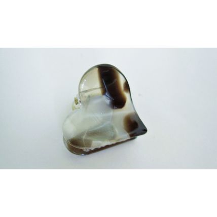 Small mini clear brown black white gray marbled hair claw clip