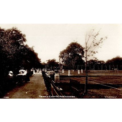 Ladies Matches at Addiscombe Tennis Courts London Old Real Photo Postcard