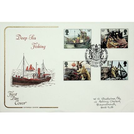 1981 Deep Sea Fishing, Fishmongers Company London Postmark, Cotswold FDC