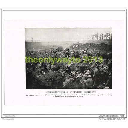 CONSOLIDATING A CAPTURED POSITION, FRANCE, BOOK ILLUSTRATION c1914