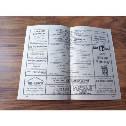 1962/63 Brentford (Champions) vs Doncaster - Division 4, 15/12/62 ** FREE P&P **