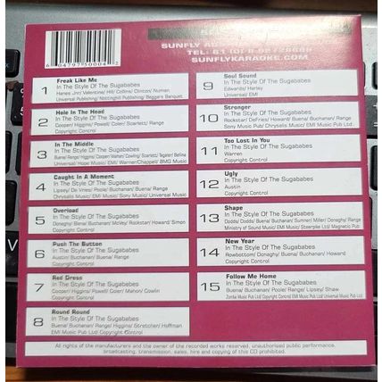 Sunfly Karaoke World Stars CDG Disc 004 Sugarbabes Rare Cdg