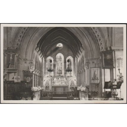 The Interior, Whippingham Church, Isle of Wight, c.1940 - WJ Nigh RP Postcard