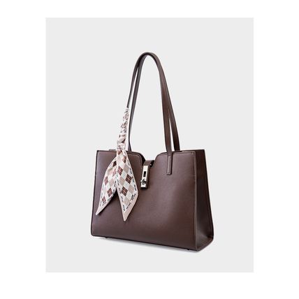 Women Genuine Leather Handbag Medium Top Handle Satchel Shoulder Bag Brown