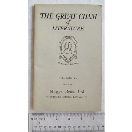 1952 Maggs Bros Catalogue 809 Works by Johnson & His Literary Circle