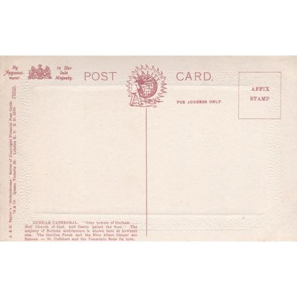 EC171 DURHAM CATHEDRAL. COLOURED PRINTED POSTCARD