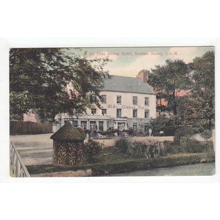 Ye Olde Abbey Hotel Rushen Abbey Postcard Isle of Man IOM