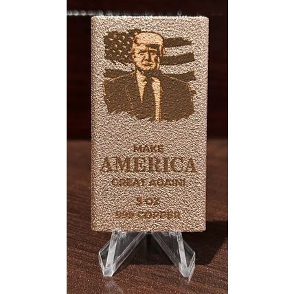 5 Oz Copper Collectible Donald Trump "Make America Great Again" Bar