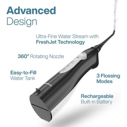 Aquasonic Aqua Flosser - Cordless Rechargeable Water Flosser for Teeth - Waterpr