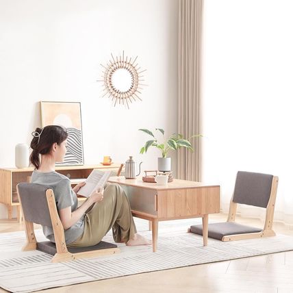 Tiita Floor Chair with Back Support, Foldable Meditation Tatami Chairs, Backrest