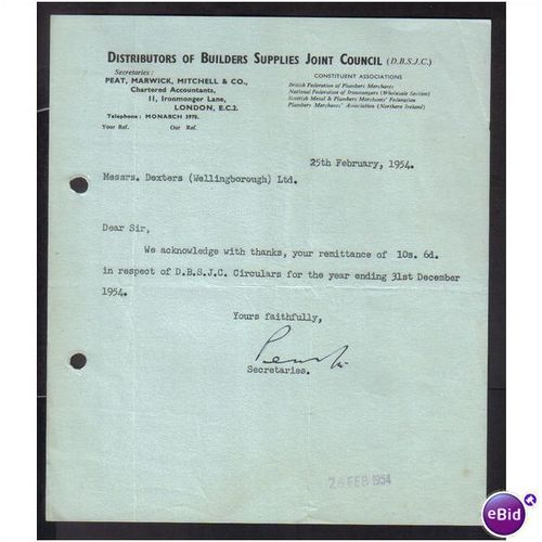 DISTRIBUTORS OF BUILDERS SUPPLIES JOINT COUNCIL, LONDON,EC2, 25FEB1954