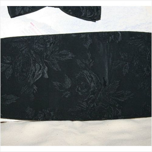 Vintage Black Bow Tie Cummerbund Set Womens New Tag Marks Spencer