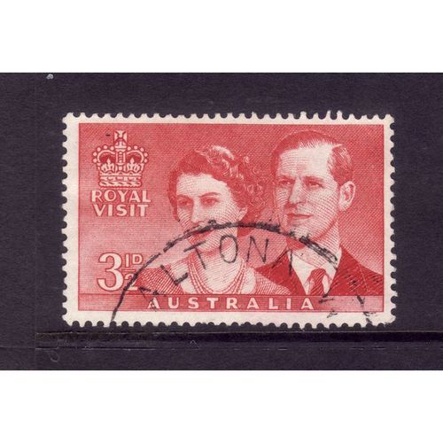 AUSTRALIA 1954 SG 272 3 1/2d SCARLET ROYAL VISIT FINE USED
