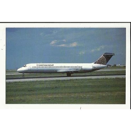 Aviation CONTINENTAL AIRLINES DC-9-32 Postcard by Mary Jayne (MJ1038)