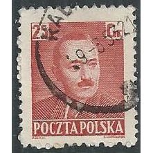 Mi 674: 25 gr. red-brown Definitive Stamp: President Boleslaw Bierut