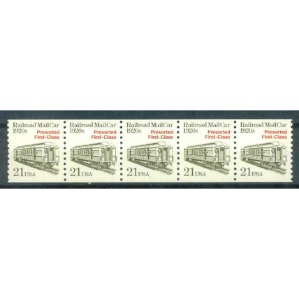 2265 21c Mail Car Fine MNH Dry Gum PNC 1/5 V0481