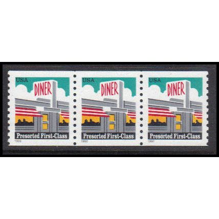 3208 25c Diner Very Fine MNH S/3 KA8802