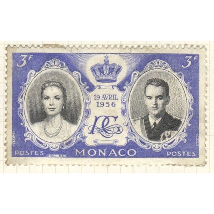 Monaco stamps 1956 - SG 580 - 3f Royal Wedding - MH