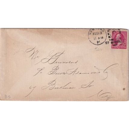United States 1897 T.M.Duche & Sons New York Cover New York cancel written VGC