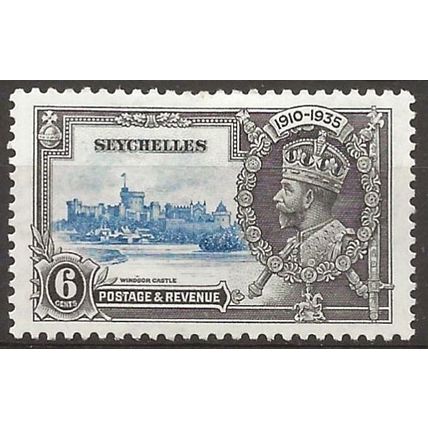 Seychelles 1935 SG128 6c Ultramarine & Grey-Black Silver Jubilee Mounted Mint .