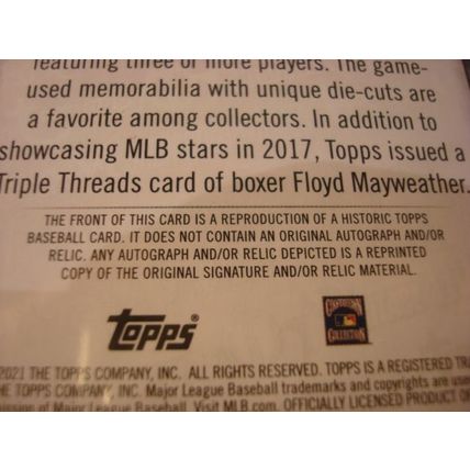2021 Topps, Triple Threads, Reprint Auto, MARK McGWIRE, A's, #TTY-10