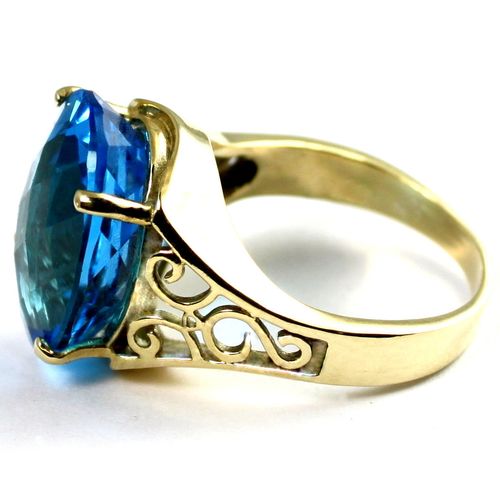 Swiss Blue Topaz, 10KY Gold Ring, R049