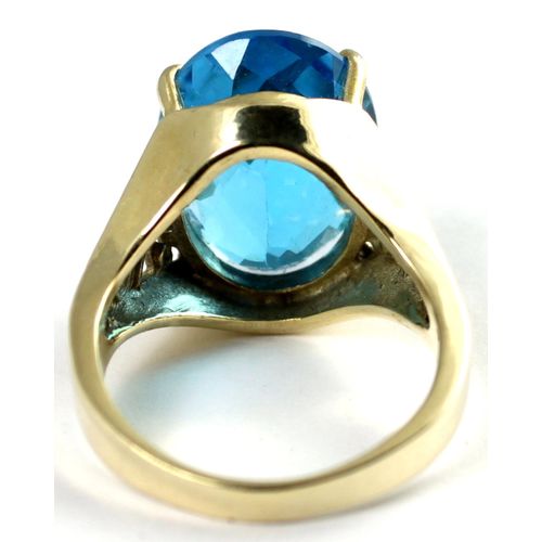 Swiss Blue Topaz, 10KY Gold Ring, R049