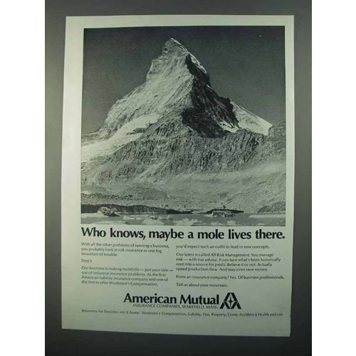 1968 American Mutual Ad - Maybe a Mole Lives There