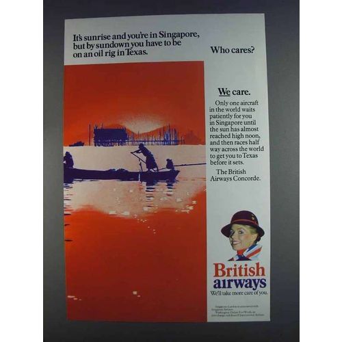 1980 British Airways Ad - Sunrise in Singapore