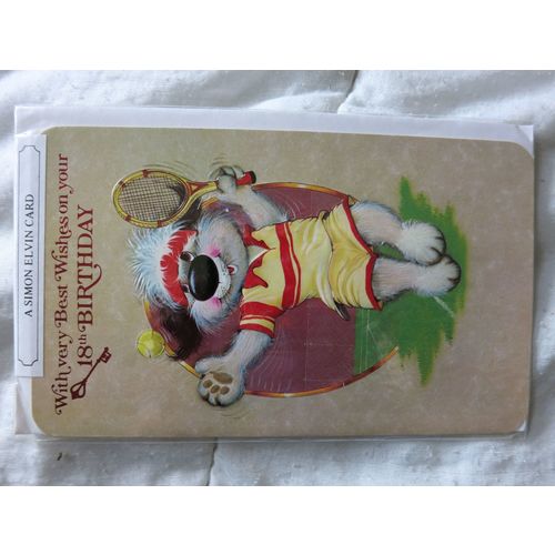 With Very Best Wishes On Your18th Birthday Dog Tennis Standard Card A4 Portrait