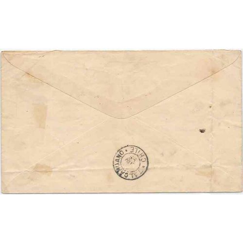 Chile Postal Sta. 1895, Santiago cancel to Talgamuano, Columbus