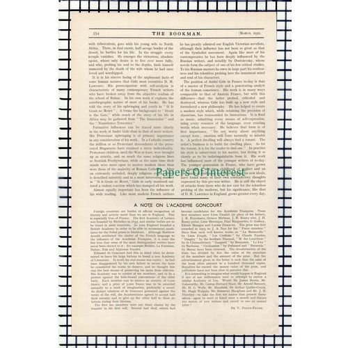 X1193) Andre Gide Edyth Edbrooke - 1931 Article