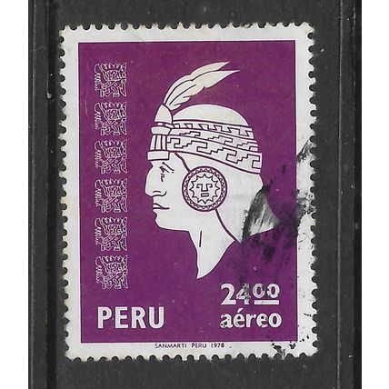 PERU 1978 24s MAUVE INCA HEAD SG 1359 FINE USED