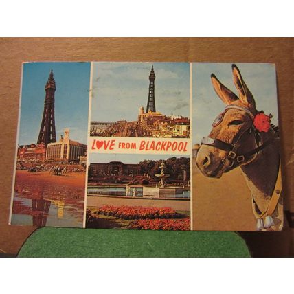 multiview, BLACKPOOL, LANCASHIRE...used postcard by Sanderson & dixon 1964 pm =