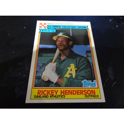 1984 Topps Ralston Purina Card # 15 of 33 Rickey Henderson VG-Ex (4) Athletics