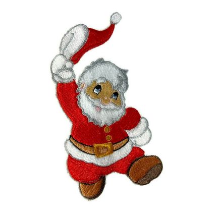 Beyond Vision Merry Christmas [Dancing Santa ] Embroidered Iron on/Sew Patch