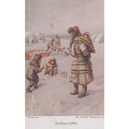 Eskimo Life Costume Old Postcard